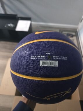 Nike Purple and Yellow Size 7 Basketball - Textured Grip